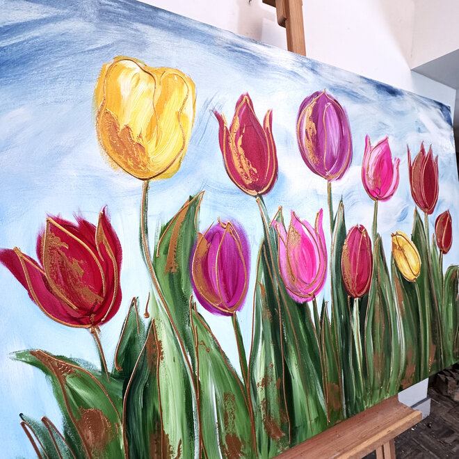Painting - 100x150 cm - Rick Triest - Tulpenmanie - Hollandse tulpen #8