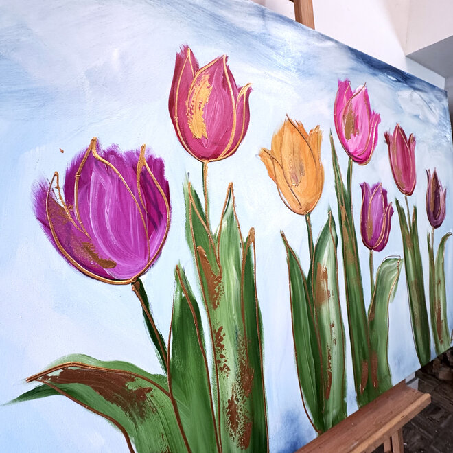 Painting - 100x150 cm - Rick Triest - Tulpenmanie - Hollandse tulpen #6