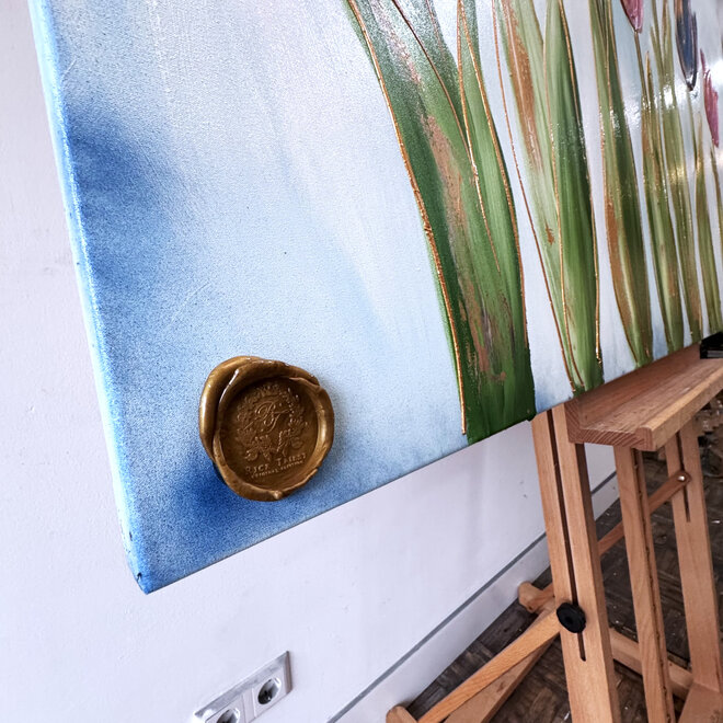 Schilderij - 100x150 cm - Rick Triest - Tulpenmanie - Hollandse tulpen #5