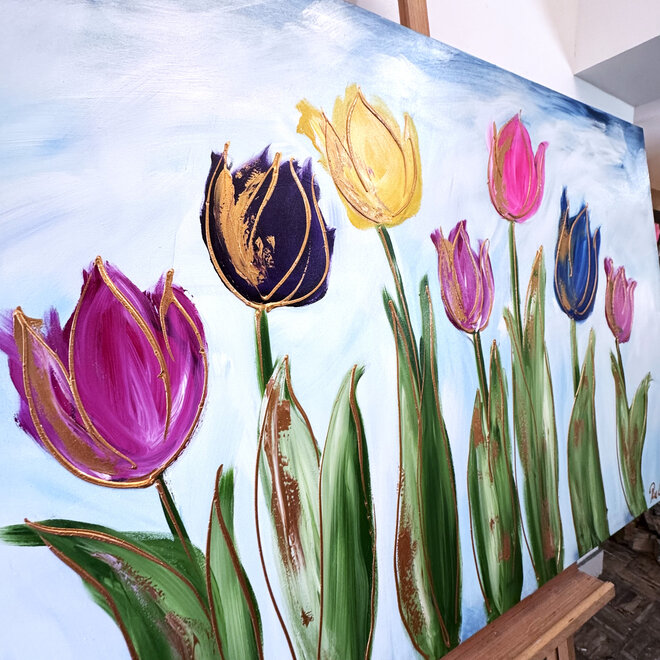 Painting - 100x150 cm - Rick Triest - Tulpenmanie - Hollandse tulpen #5