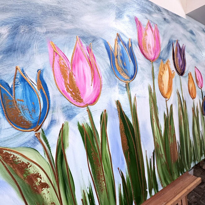 Painting - 100x150 cm - Rick Triest - Tulpenmanie - Hollandse tulpen #2