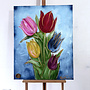 Schilderij - 80x100 cm - Rick Triest - Contemporary tulip composition #12