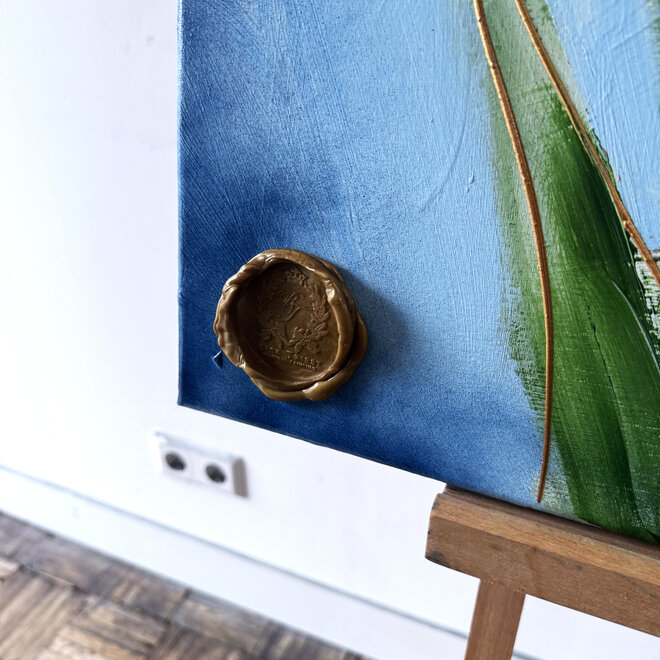 Schilderij - 80x80 cm - Rick Triest - Contemporary tulip composition #10