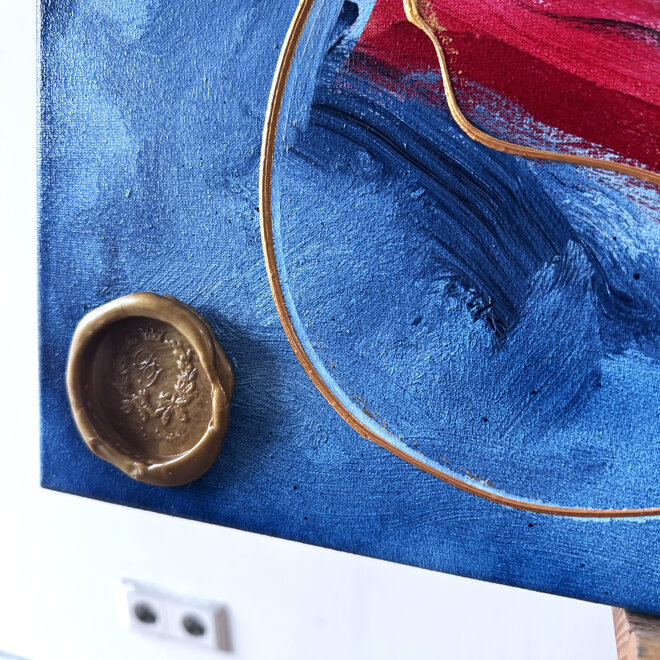 Schilderij- 70x100x4,5 cm - Rick Triest - Lobster Time - Red & Gold #1