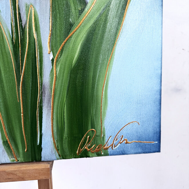 Schilderij - 70x100 cm - Rick Triest - Contemporary tulip composition #8