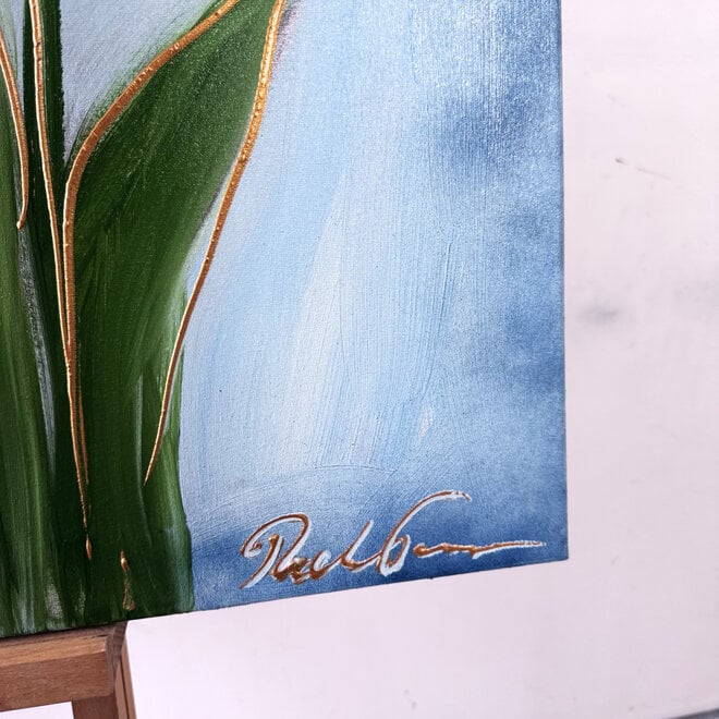 Painting  - 70x100 cm - Rick Triest  - Contemporary tulip composition #7