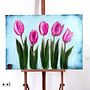 Painting  - 70x100 cm - Rick Triest  - Contemporary tulip composition #7