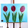 Schilderij - 70x100 cm - Rick Triest - Contemporary tulip composition #6