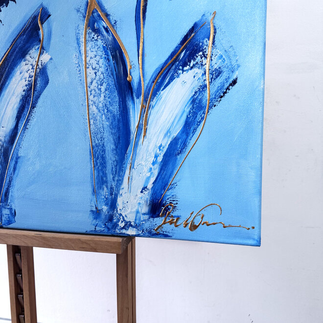 Schilderij - 70x100 cm - Rick Triest - Contemporary tulip composition #5