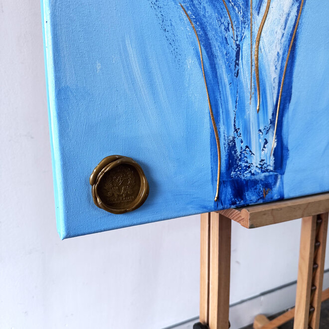 Schilderij - 70x100 cm - Rick Triest - Contemporary tulip composition #5