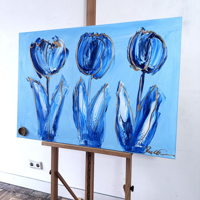 Painting  - 70x100 cm - Rick Triest  - Contemporary tulip composition #4