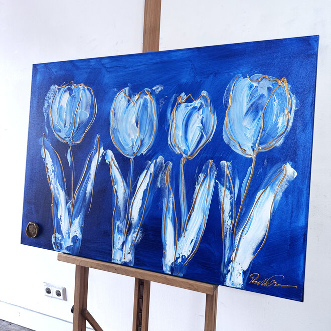Schilderij - 70x100 cm - Rick Triest - Contemporary tulip composition #3
