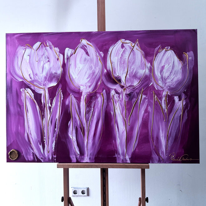 Painting  -80x120 cm - Tulpenmanie -  Contemporary tulip composition #2