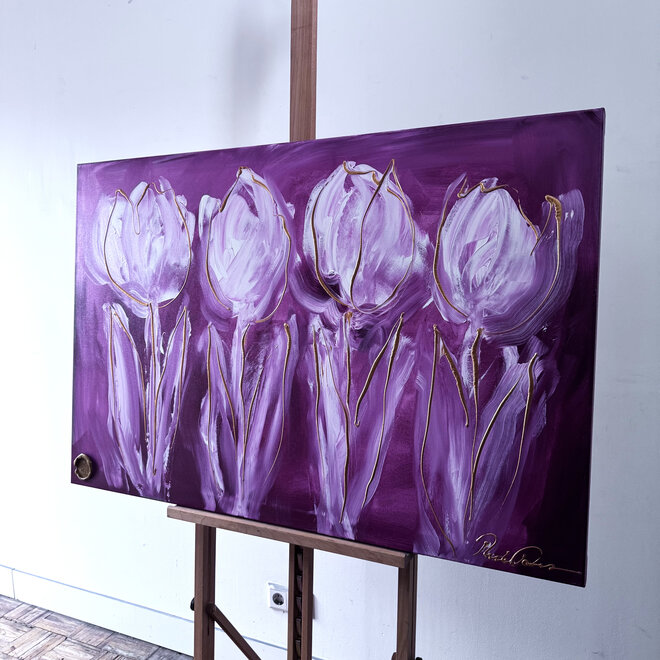 Schilderij - 80x120 cm - Rick Triest - Contemporary tulip composition #2