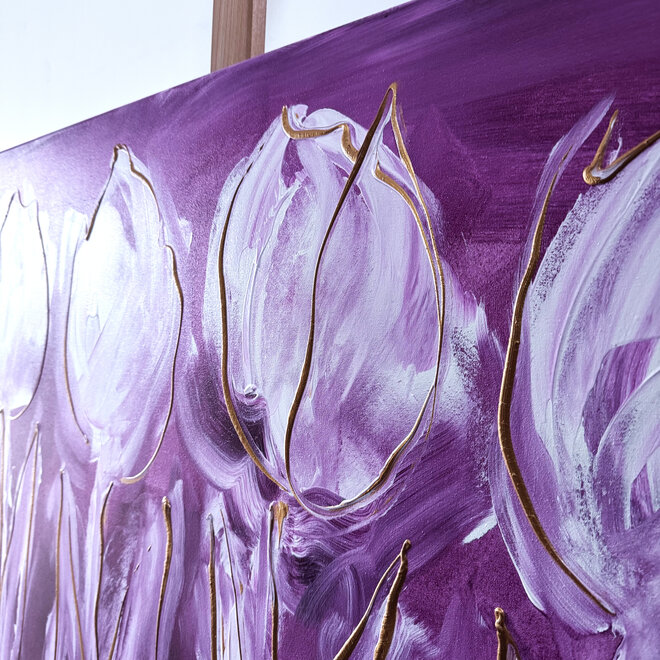 Schilderij - 80x120 cm - Rick Triest - Contemporary tulip composition #2
