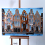 Painting- 80x120x4,5 cm - Rick Triest - Amsterdam Herengracht - Blue & Gold #127