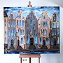 Painting- 120x150cm - Rick Triest - Amsterdam Herengracht - Blue and Gold #1