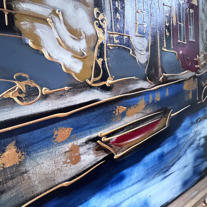 Painting- 140x140x2,5cm - Rick Triest - Amsterdam Prinsengracht - 4 seizoenen - Herfst #1