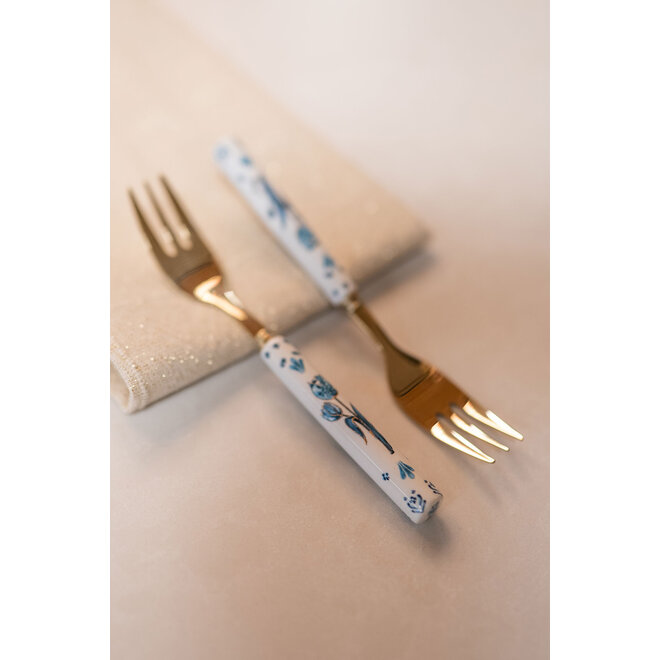 Designed by Rick Triest  TS Collection - Tulpen -Giftbox gebaksvork set van 2 Dutch Beauty royal D15x8 H2