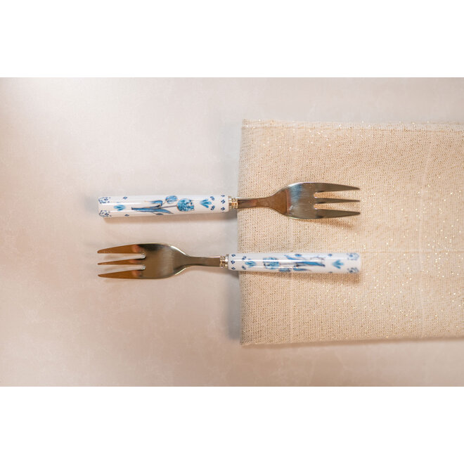 Designed by Rick Triest  TS Collection - Tulpen -Giftbox gebaksvork set van 2 Dutch Beauty royal D15x8 H2