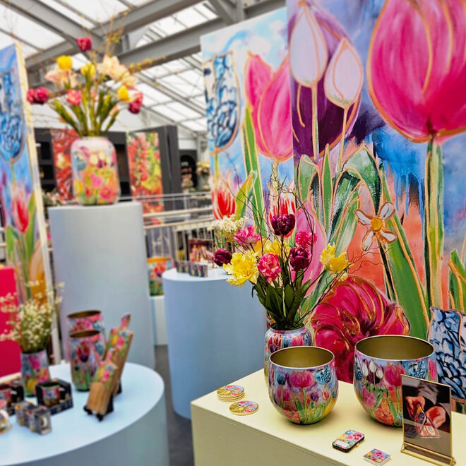 Designed by Rick Triest  TS Collection - Tulpen -Vaas set van 3 Dutch Beauty spring D20 H29