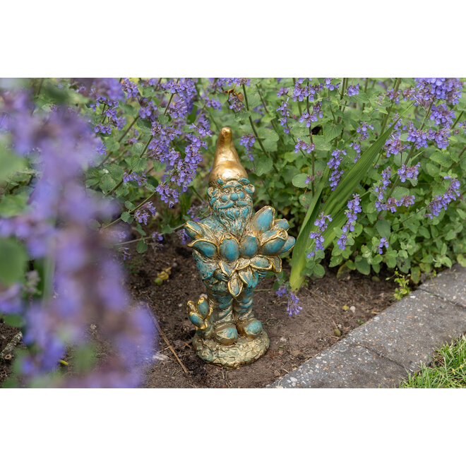 Designed by Rick Triest  Collection - Kabouters & Bosdieren - Figuur Carolus antiquecopper D27x20 H60