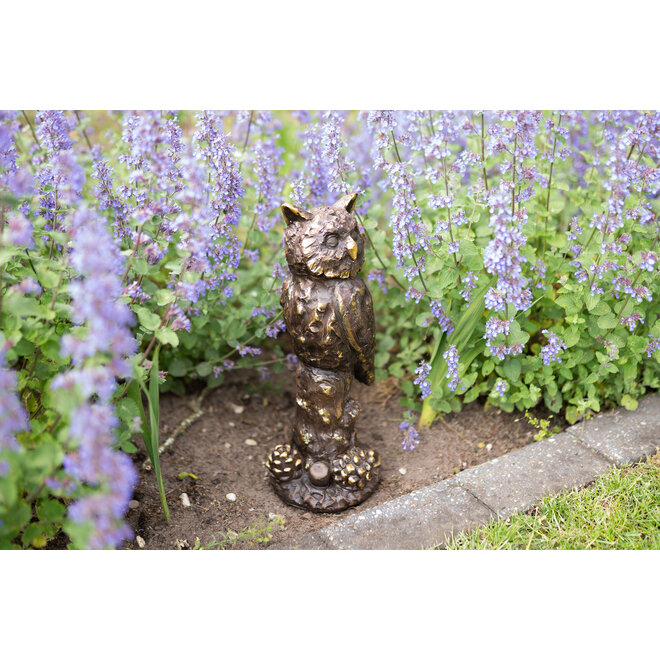 Designed by Rick Triest  Collection - Kabouters & Bosdieren - Figuur Oehoe antiquebronze D18x17 H40