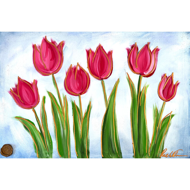 Painting  -70x100 cm - Tulpenmanie  - Contemporary tulip composition #17