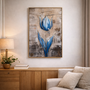 Painting  - 70x100 cm - Rick Triest - Luxury Tulpen - Bronze & Blue #1