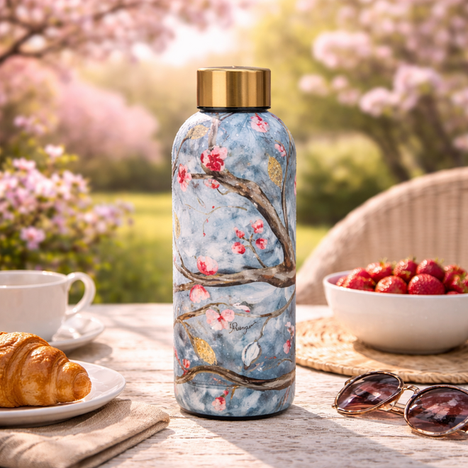 Designed by Rick Triest  TS Collection - Thermo fles - Blossom Blue D7 H23