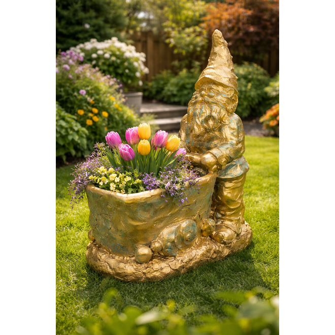 Designed by Rick Triest - Kabouters & Bosdieren - Figuur Marty antiquecopper D37x26 H60