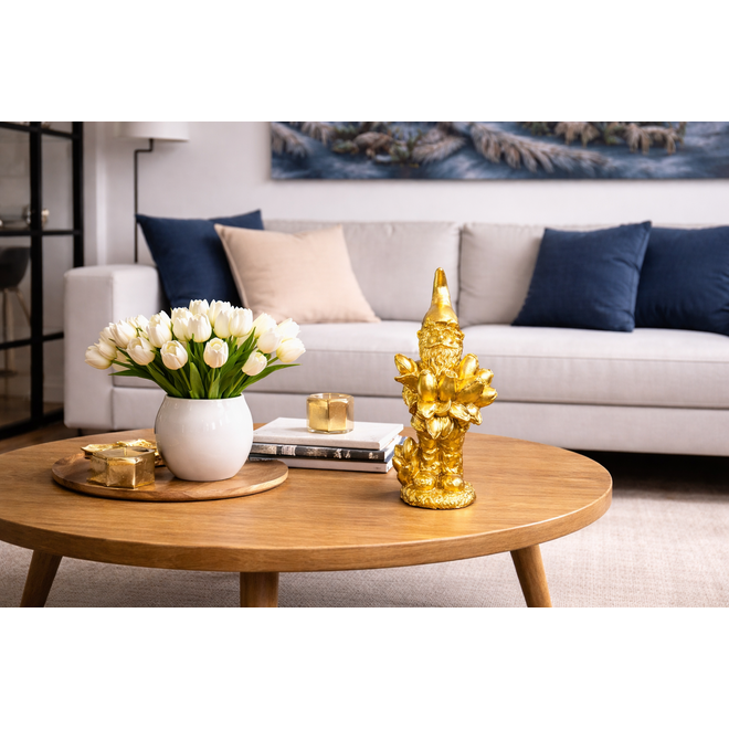 Designed by Rick Triest Collection - Kabouters & Bosdieren - Figuur Carolus goud D15x11 H30