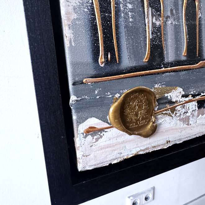 Painting- 100x150cm - Rick Triest - Amsterdam LUXURY style - grachten gevels in omber & Gold #24