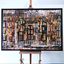 Painting- 100x150cm - Rick Triest - Amsterdam LUXURY style - grachten gevels in omber & Gold #20