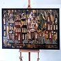 Schilderij- 100x150cm - Rick Triest - Amsterdam LUXURY style - grachten gevels in omber & Gold #15
