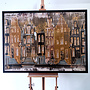 Painting- 100x150cm - Rick Triest - Amsterdam LUXURY style - grachten gevels in omber & Gold #11
