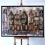 Schilderij- 100x150cm - Rick Triest - Amsterdam LUXURY style - grachten gevels in omber & Gold #24