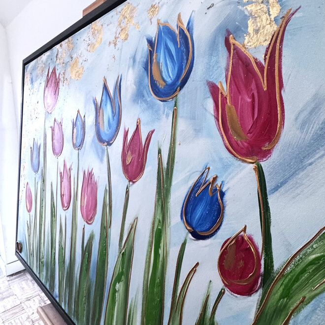 Schilderij - 100x150 cm - Rick Triest - Tulpenmanie - Hollandse tulpen #14