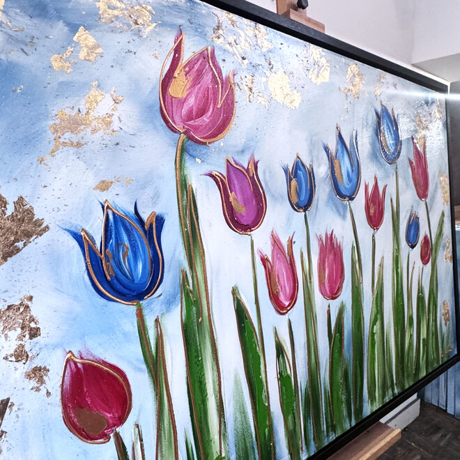 Schilderij - 100x150 cm - Rick Triest - Tulpenmanie - Hollandse tulpen #14