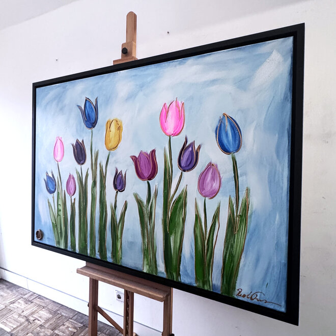 Schilderij - 100x150 cm - Rick Triest - Tulpenmanie - Hollandse tulpen #15