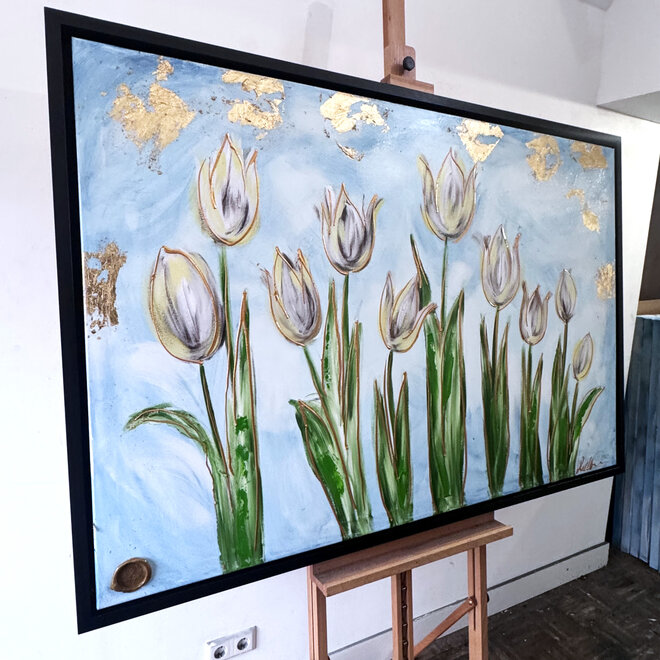Schilderij - 100x150 cm - Rick Triest - Tulpenmanie - Hollandse tulpen #16