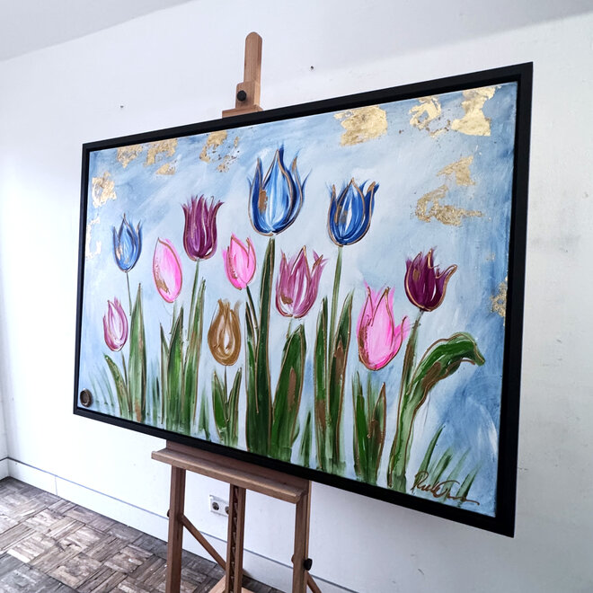 Schilderij - 100x150 cm - Rick Triest - Tulpenmanie - Hollandse tulpen #17
