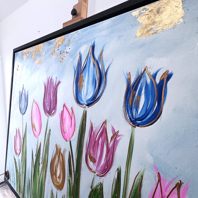 Schilderij - 100x150 cm - Rick Triest - Tulpenmanie - Hollandse tulpen #17