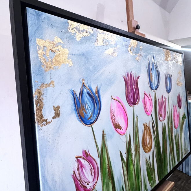 Schilderij - 100x150 cm - Rick Triest - Tulpenmanie - Hollandse tulpen #17