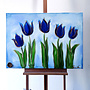 Painting  - 70x100 cm - Rick Triest  - Contemporary tulip composition #16
