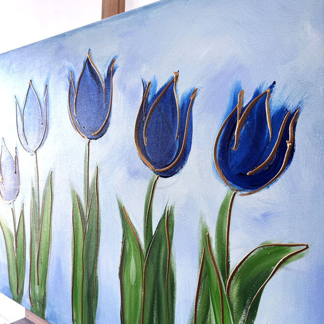 Painting  - 70x100 cm - Rick Triest  - Contemporary tulip composition #16