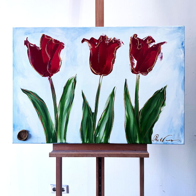 Painting  -70x100 cm - Tulpenmanie  - Contemporary tulip composition #14