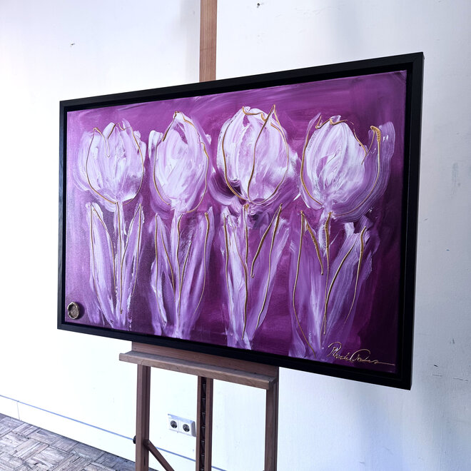 Schilderij - 80x120 cm - Rick Triest -  Contemporary tulip composition #2