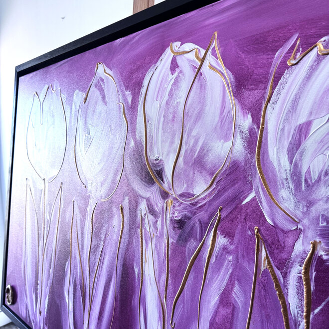 Schilderij - 80x120 cm - Rick Triest -  Contemporary tulip composition #2