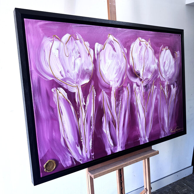 Schilderij - 80x120 cm - Rick Triest -  Contemporary tulip composition #2